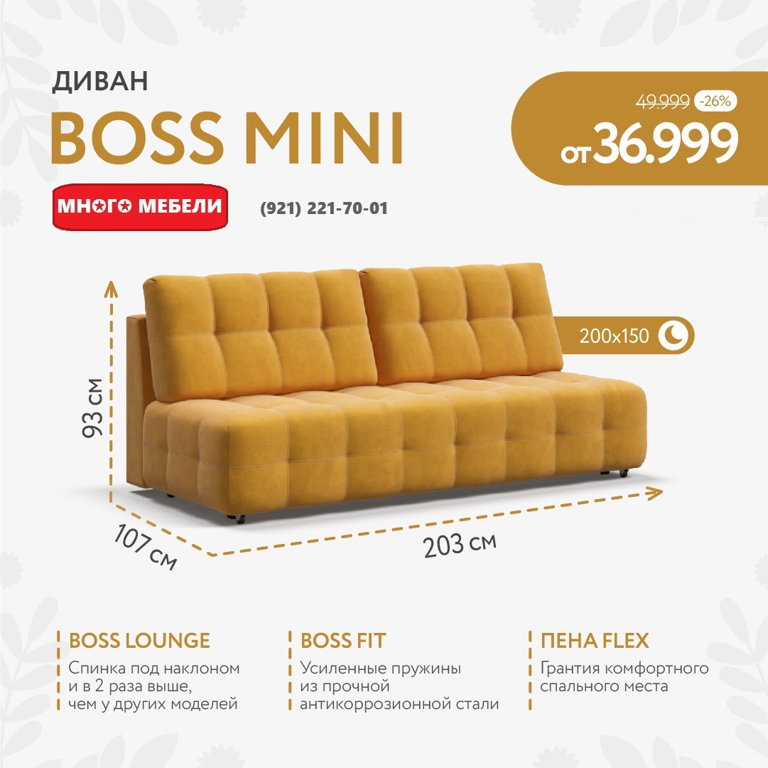 Диван Boss Mini со скидкой 26% в «Много мебели»